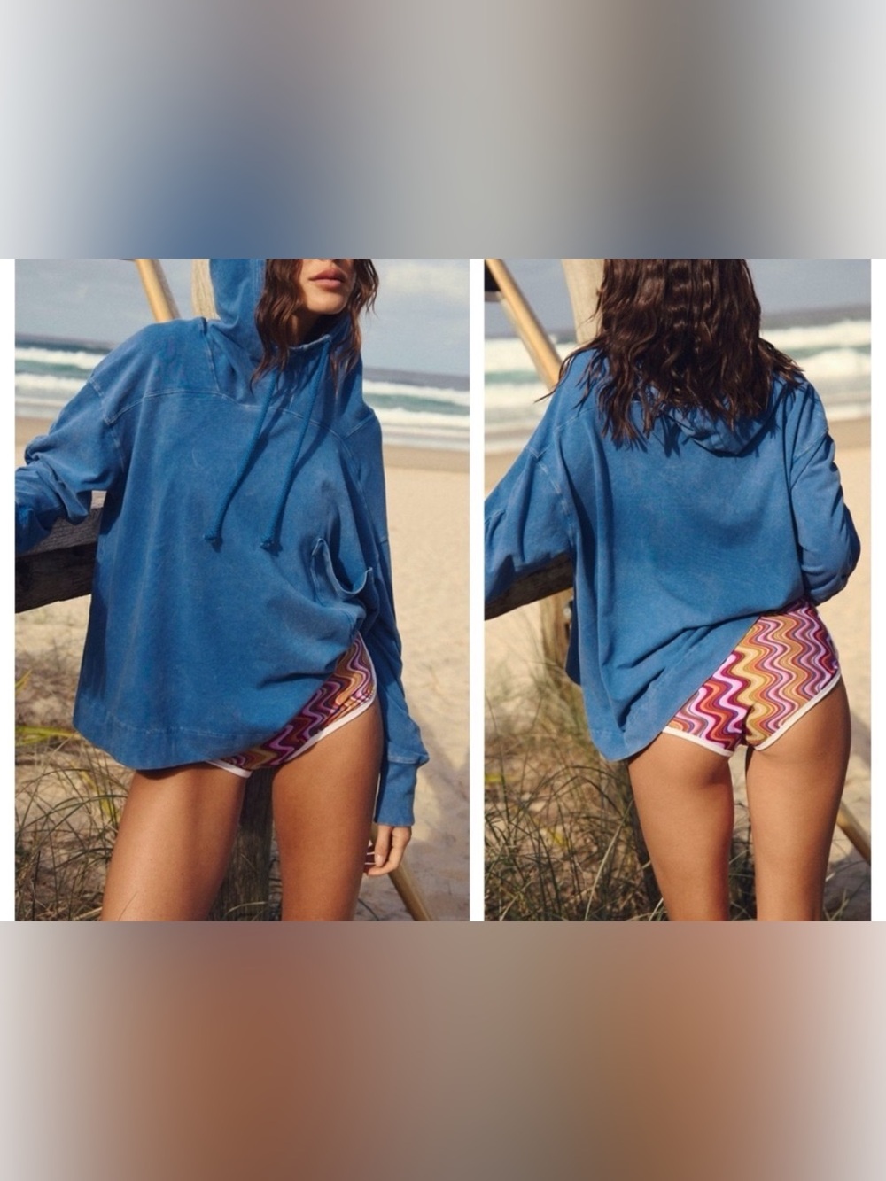 NWT Free People FP Movement Hot Shot Hooded Layer - royal blue pavilion - small